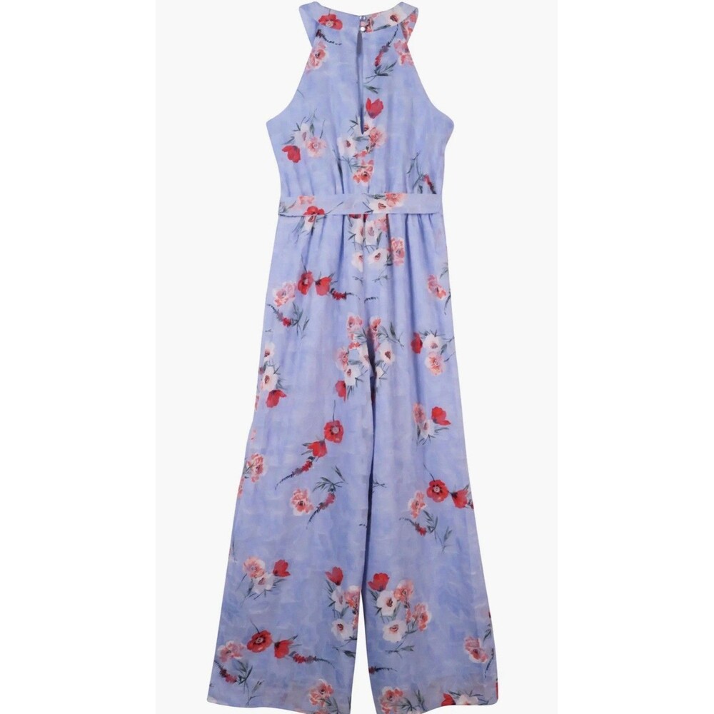 Zunie Girls  Floral Burnout Chiffon Walkthrough Sleeveless jumpsuit Size 8